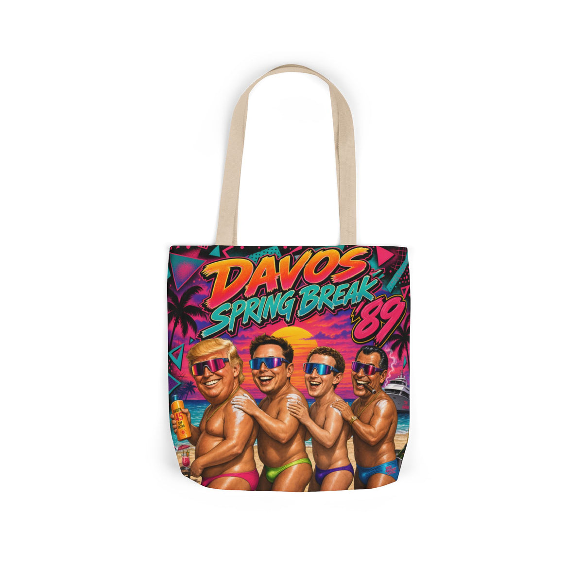 Davos Spring Break '89 — Tote Bag | Oligarch Satire Art