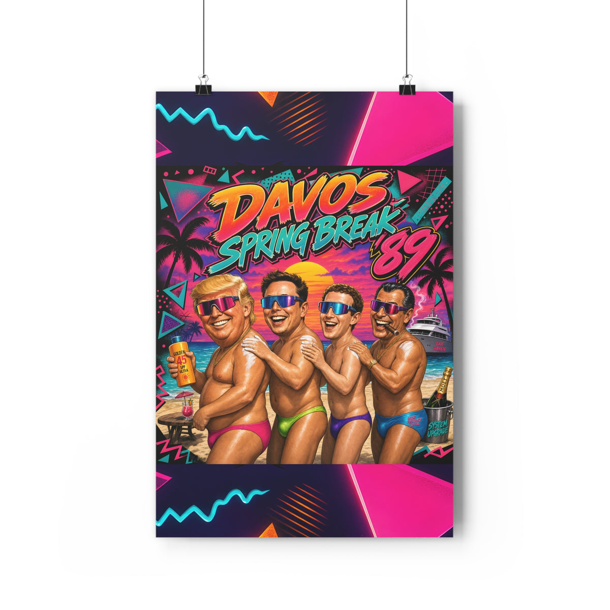 Davos Spring Break '89 — Art Print | Oligarch Satire Poster