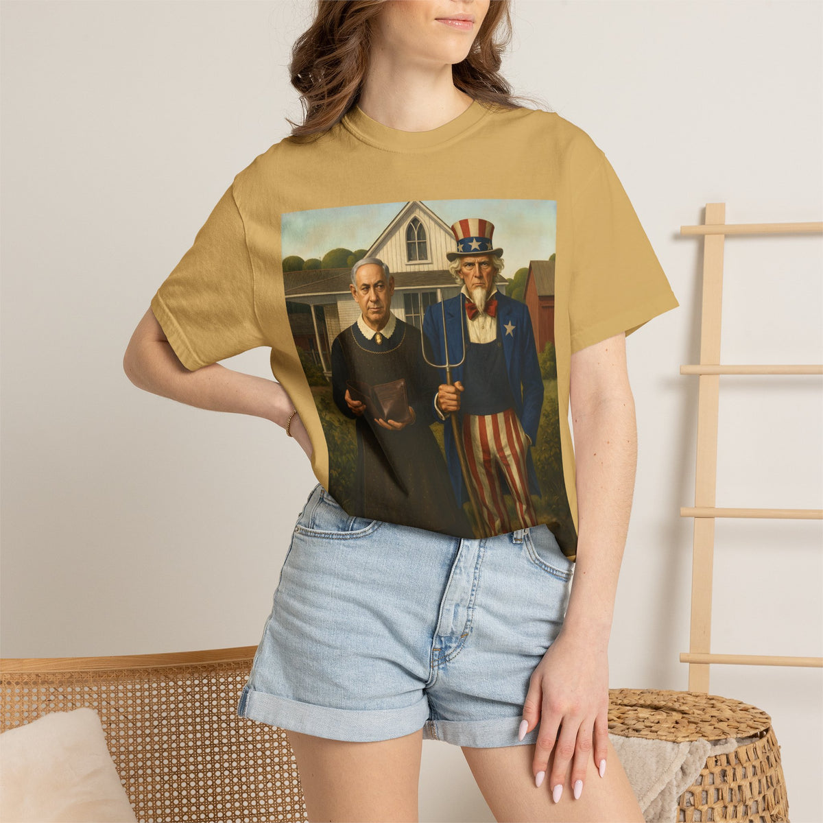 American Gothic, Revised — T-Shirt | Political Satire Art Tee
