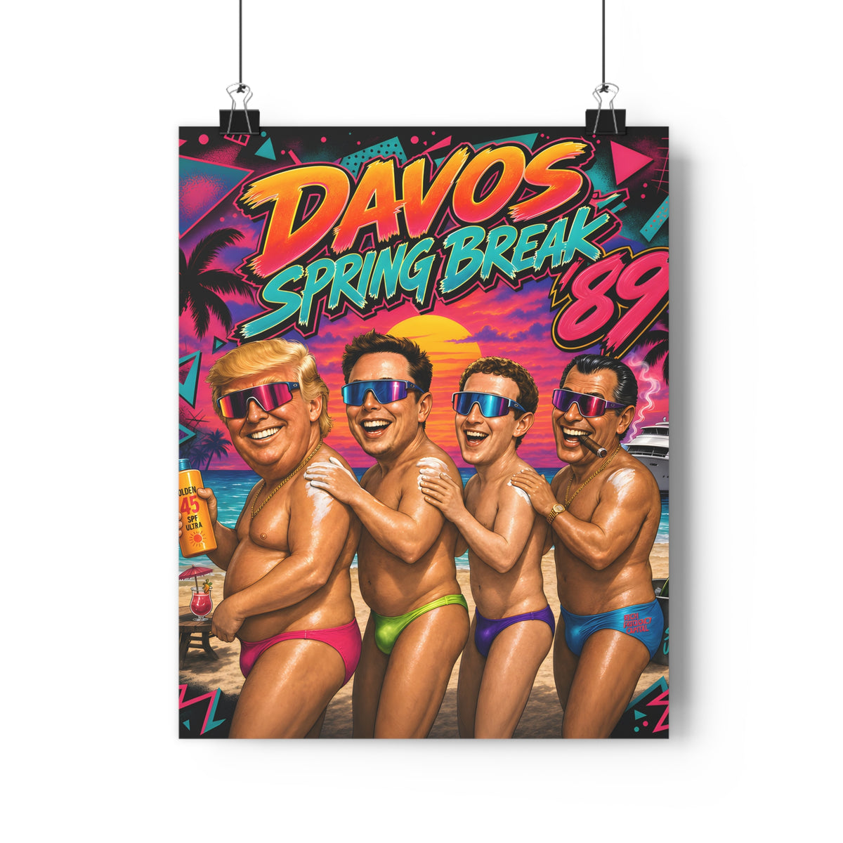 Davos Spring Break '89 — Art Print | Oligarch Satire Poster