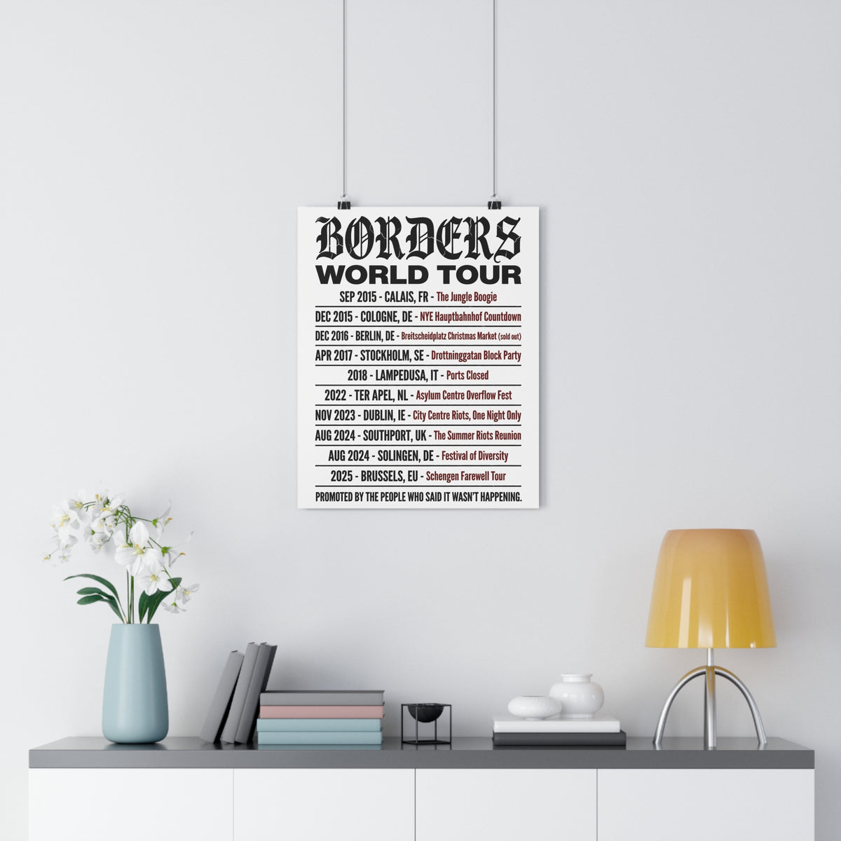 Borders World Tour — Art Print | Satire Poster