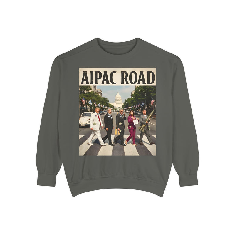 AIPAC Road — Sweatshirt | Political Satire Lobbying Art