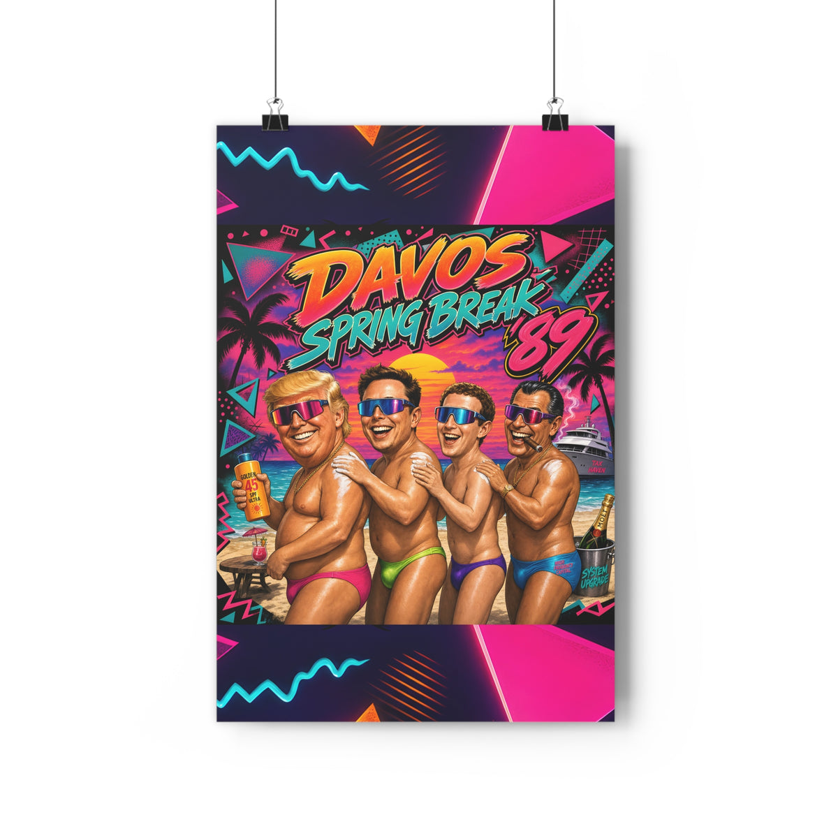 Davos Spring Break '89 — Art Print | Oligarch Satire Poster