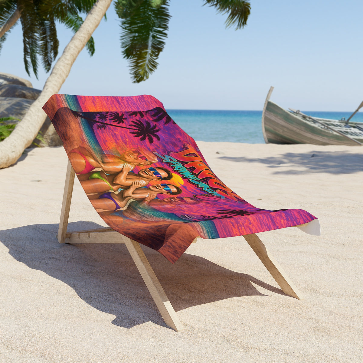Davos Spring Break '89 — Beach Towel | Oligarch Satire Art