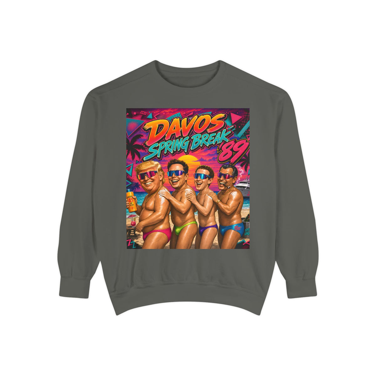 Davos Spring Break '89 — Sweatshirt | Oligarch Satire Art