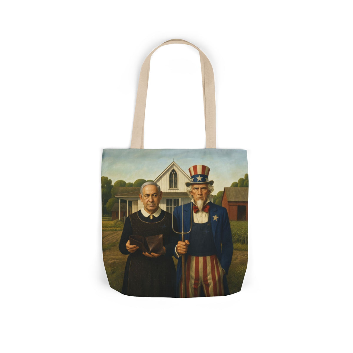 American Gothic, Revised — Tote Bag | Satirical Art Carryall