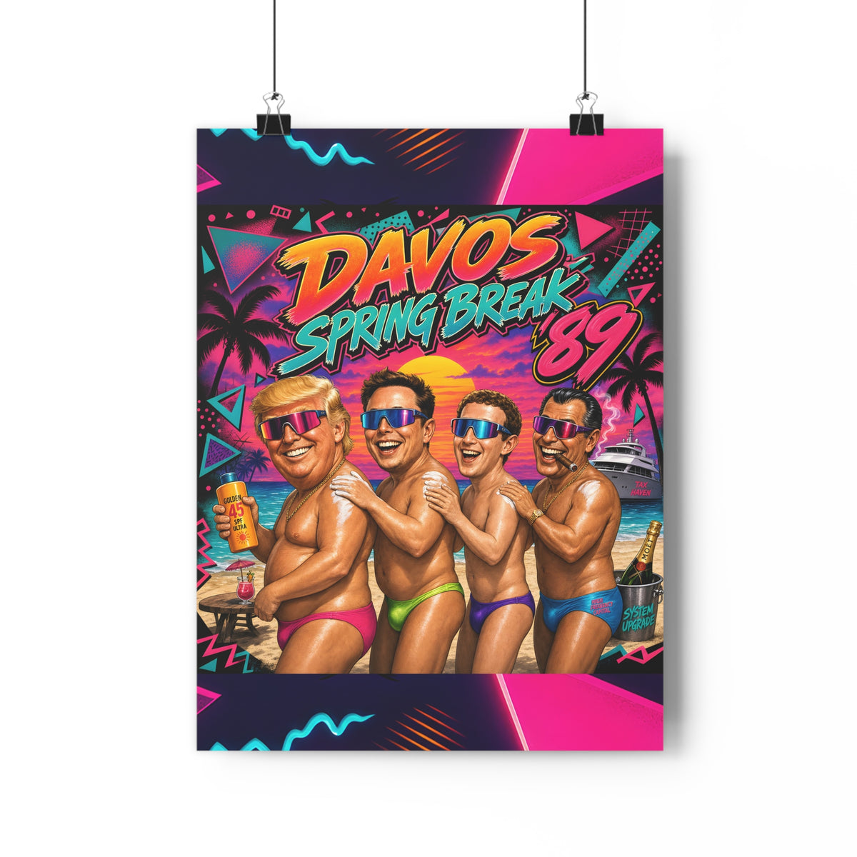 Davos Spring Break '89 — Art Print | Oligarch Satire Poster