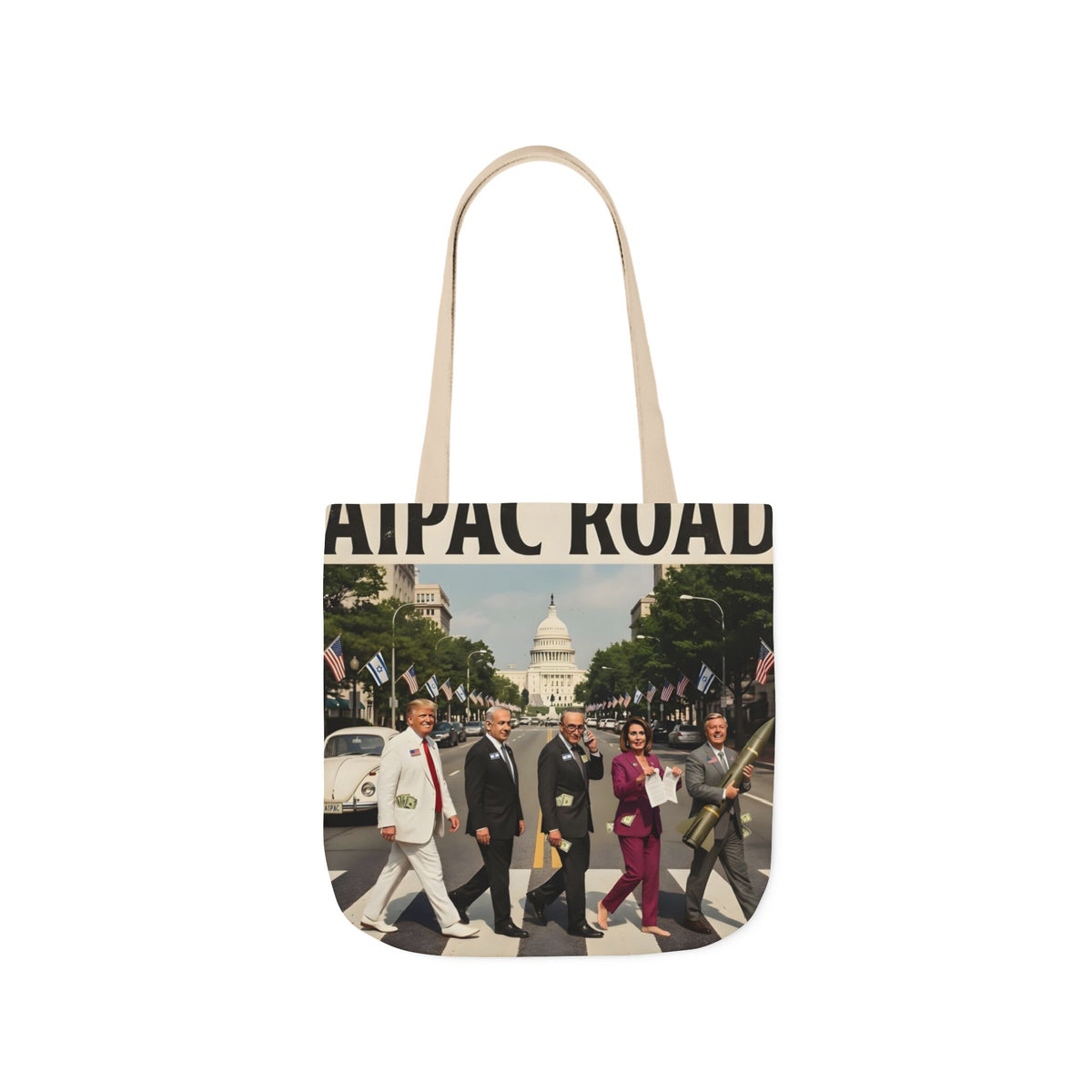 AIPAC Road — Tote Bag | Political Satire Lobbying Art