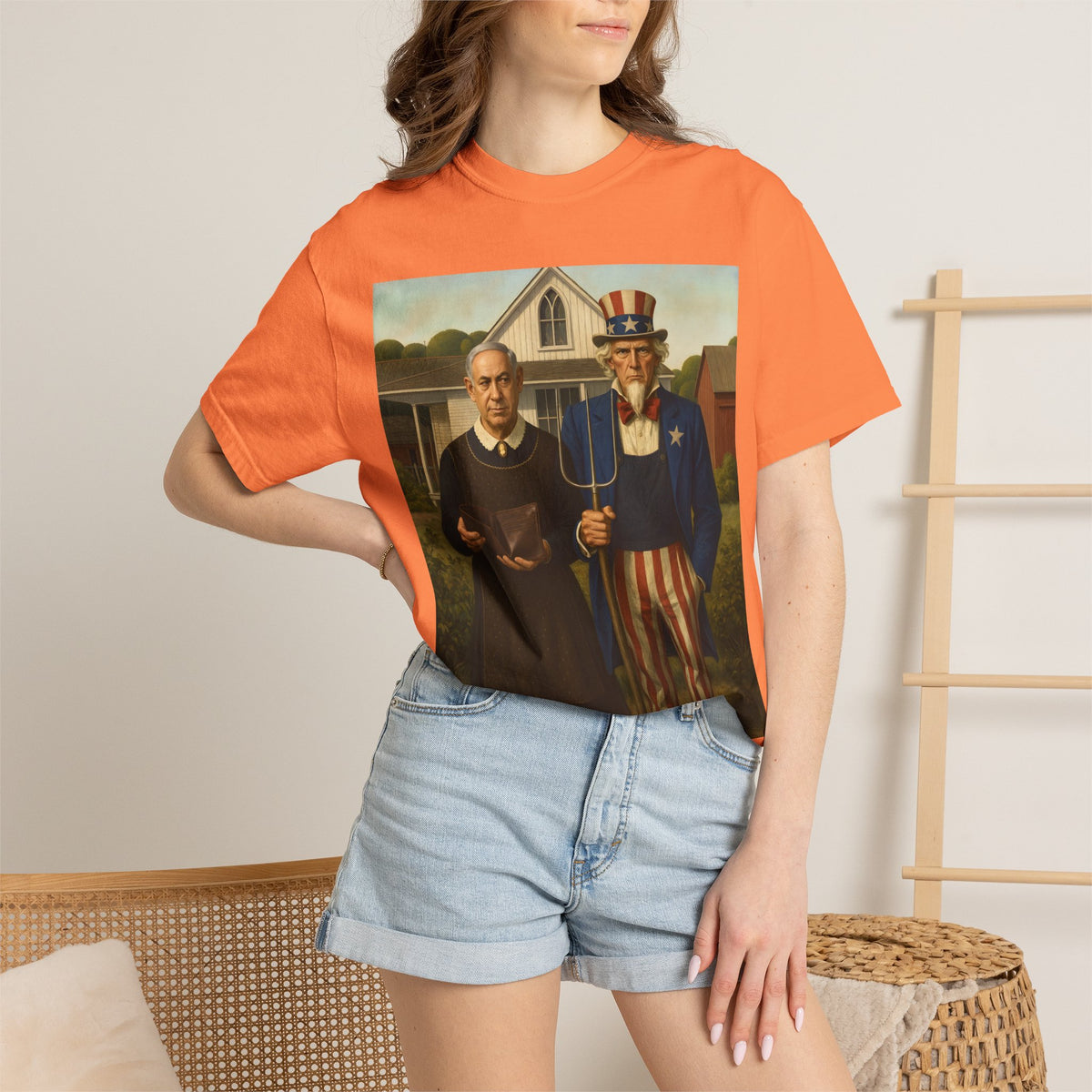 American Gothic, Revised — T-Shirt | Political Satire Art Tee