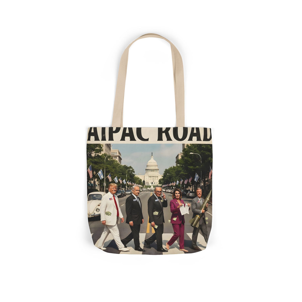AIPAC Road — Tote Bag | Political Satire Lobbying Art