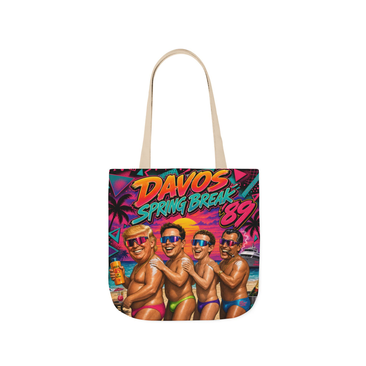 Davos Spring Break '89 — Tote Bag | Oligarch Satire Art